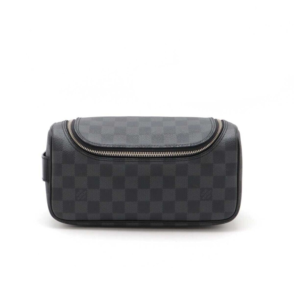 LOUIS VUITTON Damier Graphite Black Toiletry Pouch Bag Handbag